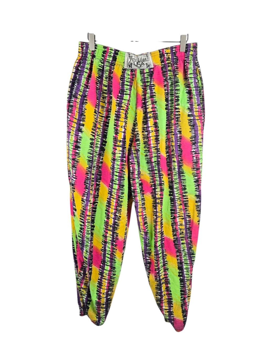Vintage 80s Free Island USA Neon Hammer Pants Size Medium